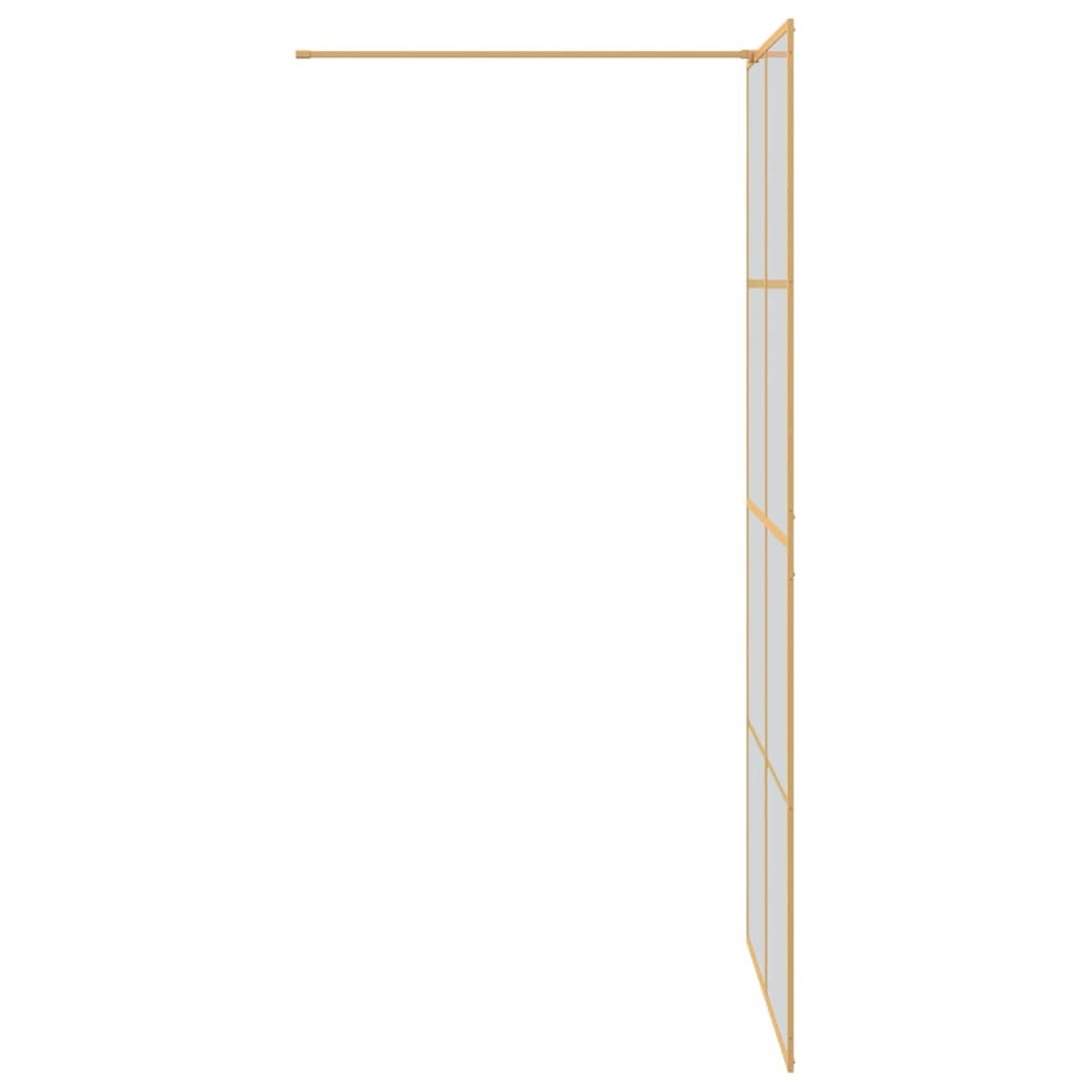 vidaXL Τοίχος Ντους Walk-in Χρυσό 100 x 195 cm σκληρυμένο γυαλί