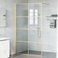 vidaXL Τοίχος Ντους Walk-in Χρυσό 115 x 195 cm σκληρυμένο γυαλί