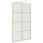 vidaXL Τοίχος Ντους Walk-in Χρυσό 115 x 195 cm σκληρυμένο γυαλί