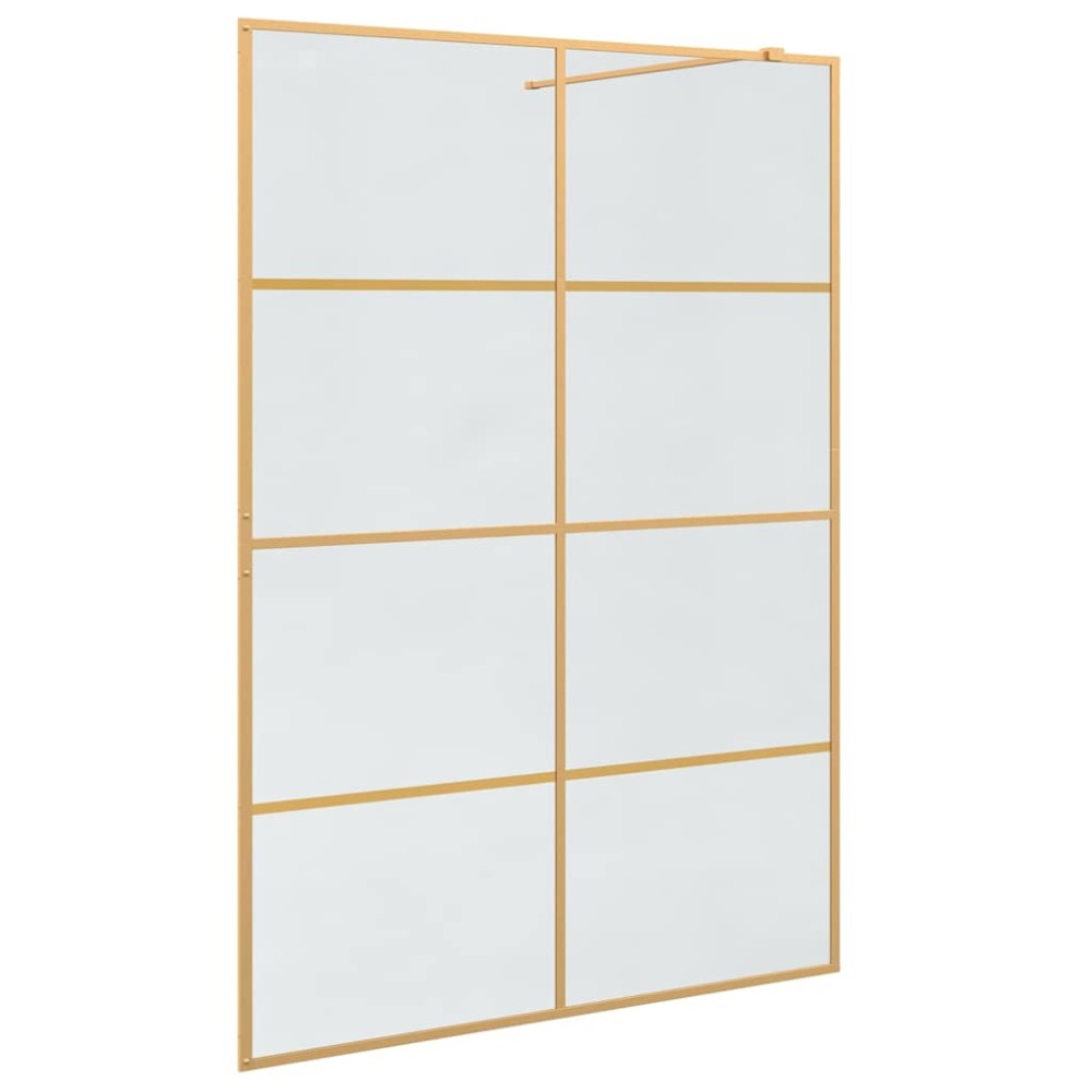 vidaXL Τοίχος Ντους Walk-in Χρυσό 140 x 195 cm σκληρυμένο γυαλί