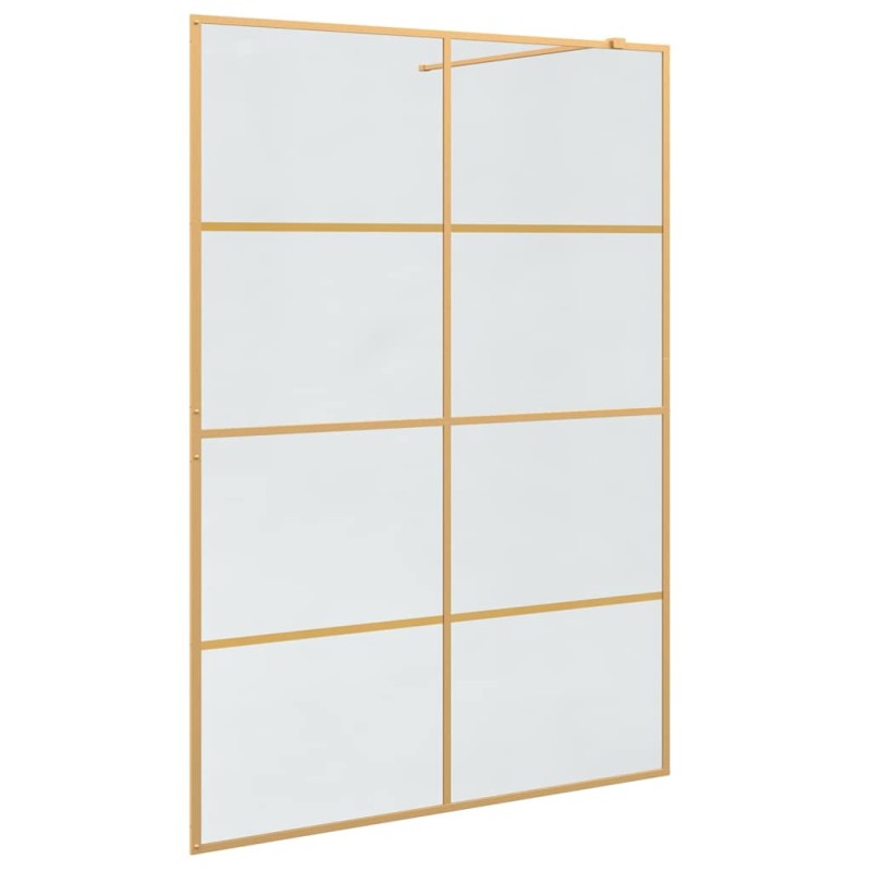 vidaXL Τοίχος Ντους Walk-in Χρυσό 140 x 195 cm σκληρυμένο γυαλί