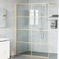 vidaXL Τοίχος Ντους Walk-in Χρυσό 140 x 195 cm σκληρυμένο γυαλί
