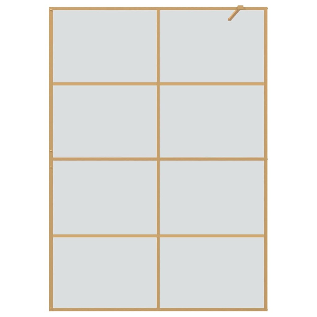 vidaXL Τοίχος Ντους Walk-in Χρυσό 140 x 195 cm σκληρυμένο γυαλί