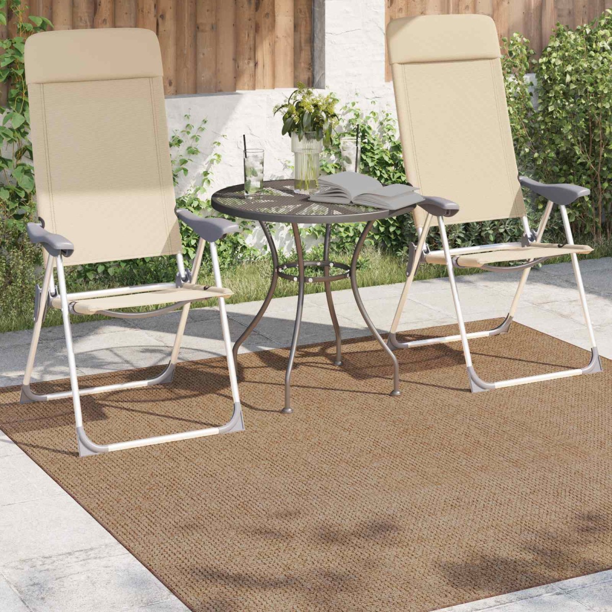 vidaXL Χαλιά χώρου τετράγωνο AGIRA Φυσικό 200 x 200 cm Πολυεστέρας