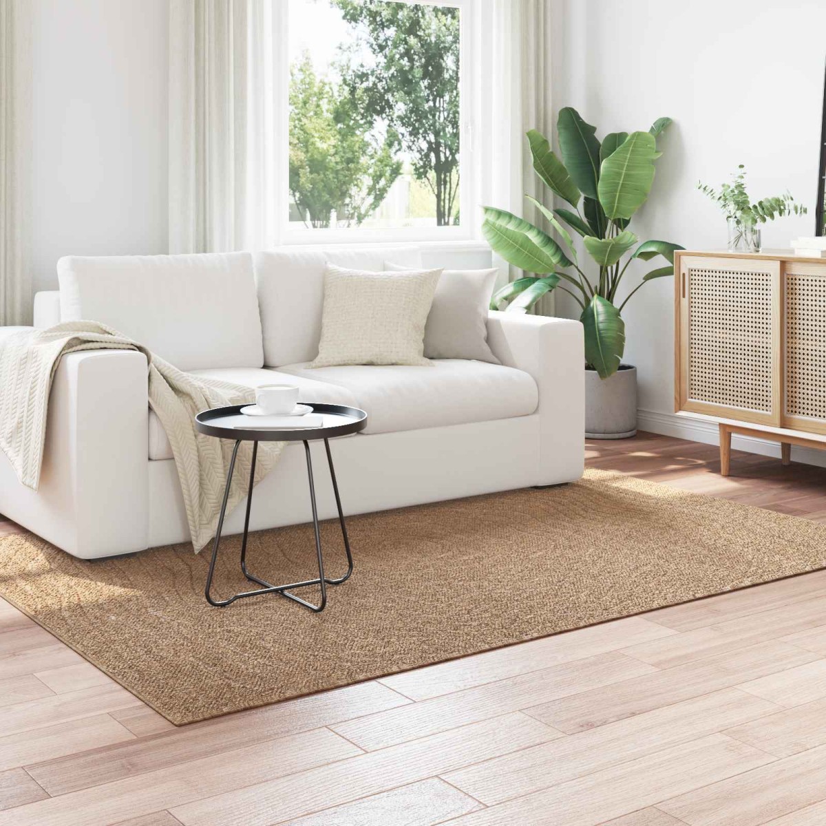 vidaXL Χαλιά χώρου Μουάρ AGIRA Φυσικό 170 x 120 εκ. Πολυεστέρας