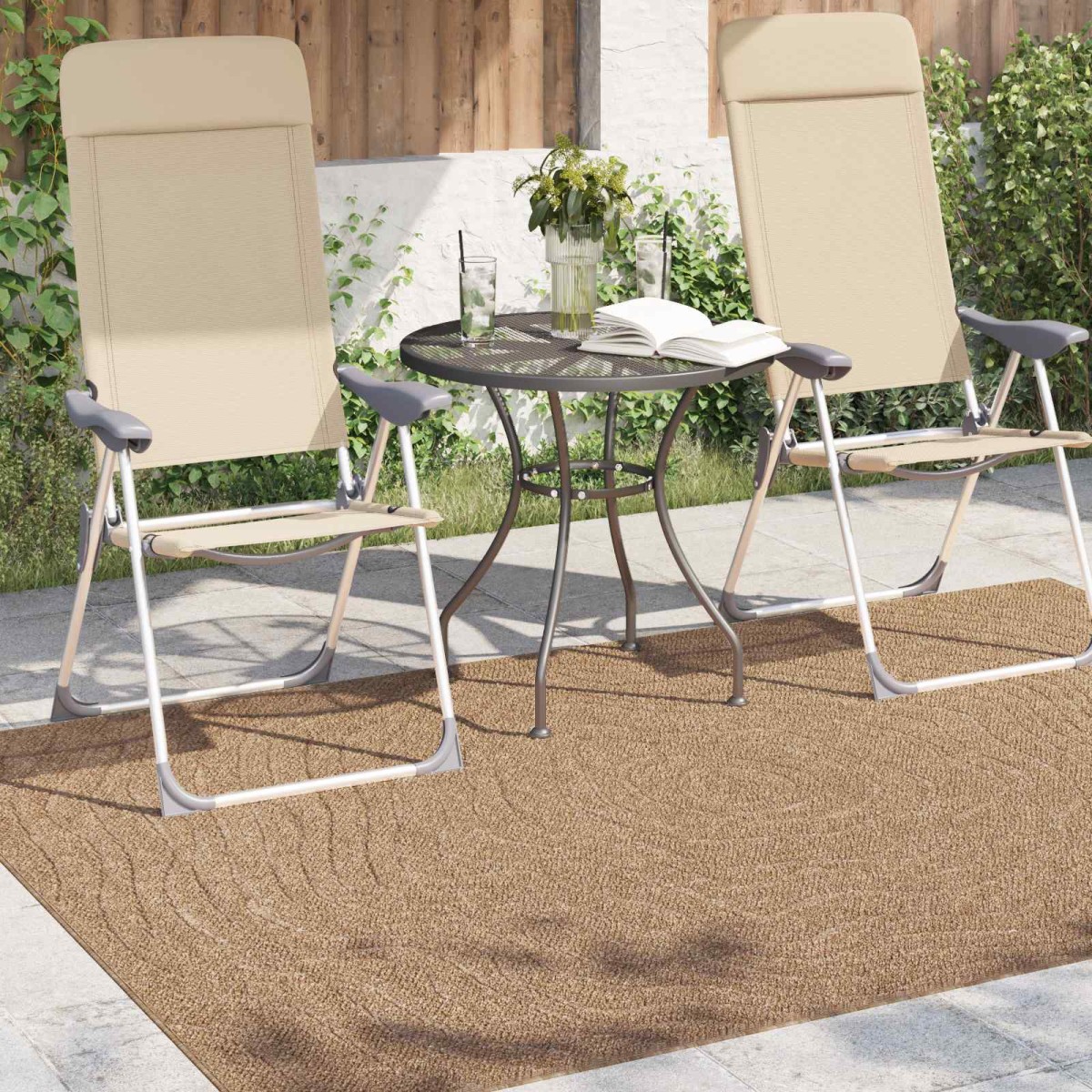 vidaXL Χαλιά χώρου Μουάρ AGIRA Φυσικό 200 x 140 cm Πολυεστέρας