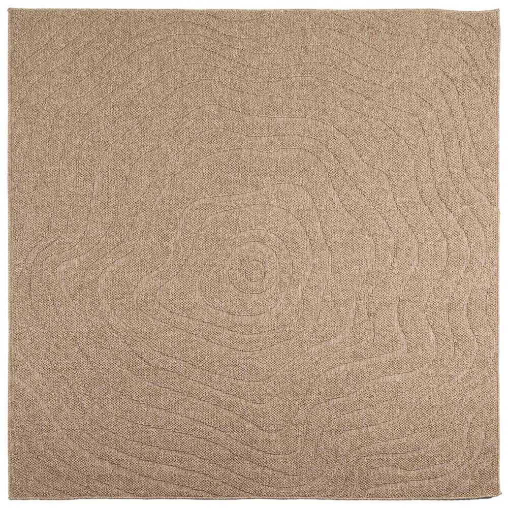 vidaXL Χαλιά χώρου Μουάρ τετράγωνο AGIRA Φυσικό 120 x 120 cm