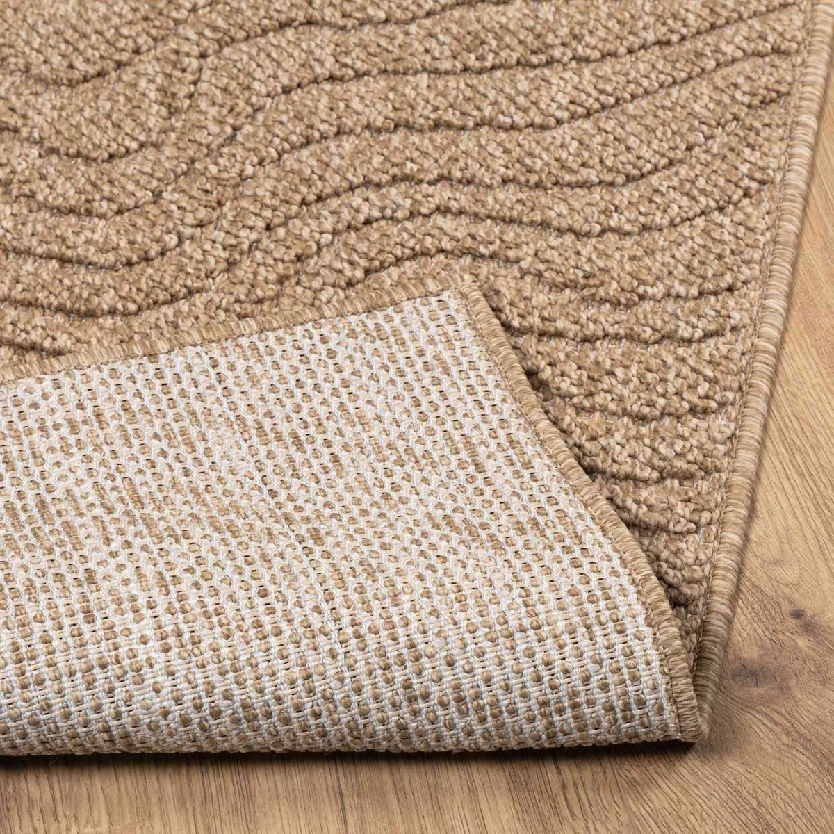 vidaXL Χαλιά χώρου Μουάρ τετράγωνο AGIRA Φυσικό 120 x 120 cm