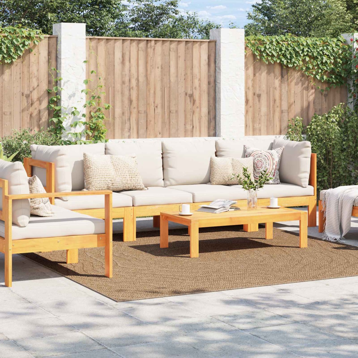 vidaXL Χαλιά χώρου Μουάρ τετράγωνο AGIRA Φυσικό 240 x 240 cm