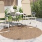 vidaXL Χαλιά χώρου Γύρος Μουάρ AGIRA Φυσικό Ø 160 CM Πολυεστέρας