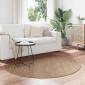 vidaXL Χαλιά χώρου Γύρος Μουάρ AGIRA Φυσικό Ø 160 CM Πολυεστέρας