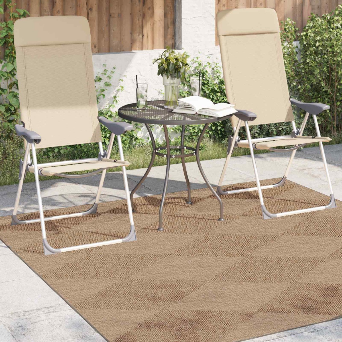vidaXL Χαλιά χώρου τετράγωνο AGIRA Φυσικό 200 x 200 cm Πολυεστέρας