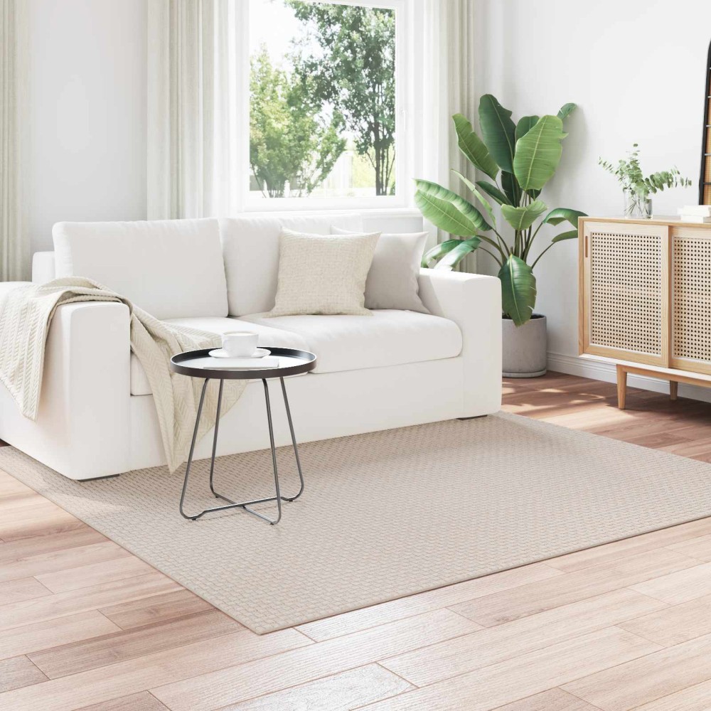 vidaXL Χαλιά χώρου τετράγωνο FARO Κρεμ 120 x 120 cm Πολυεστέρας