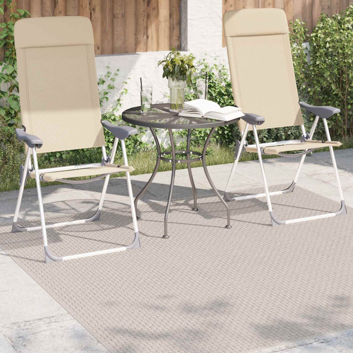vidaXL Χαλιά χώρου τετράγωνο FARO Κρεμ 120 x 120 cm Πολυεστέρας