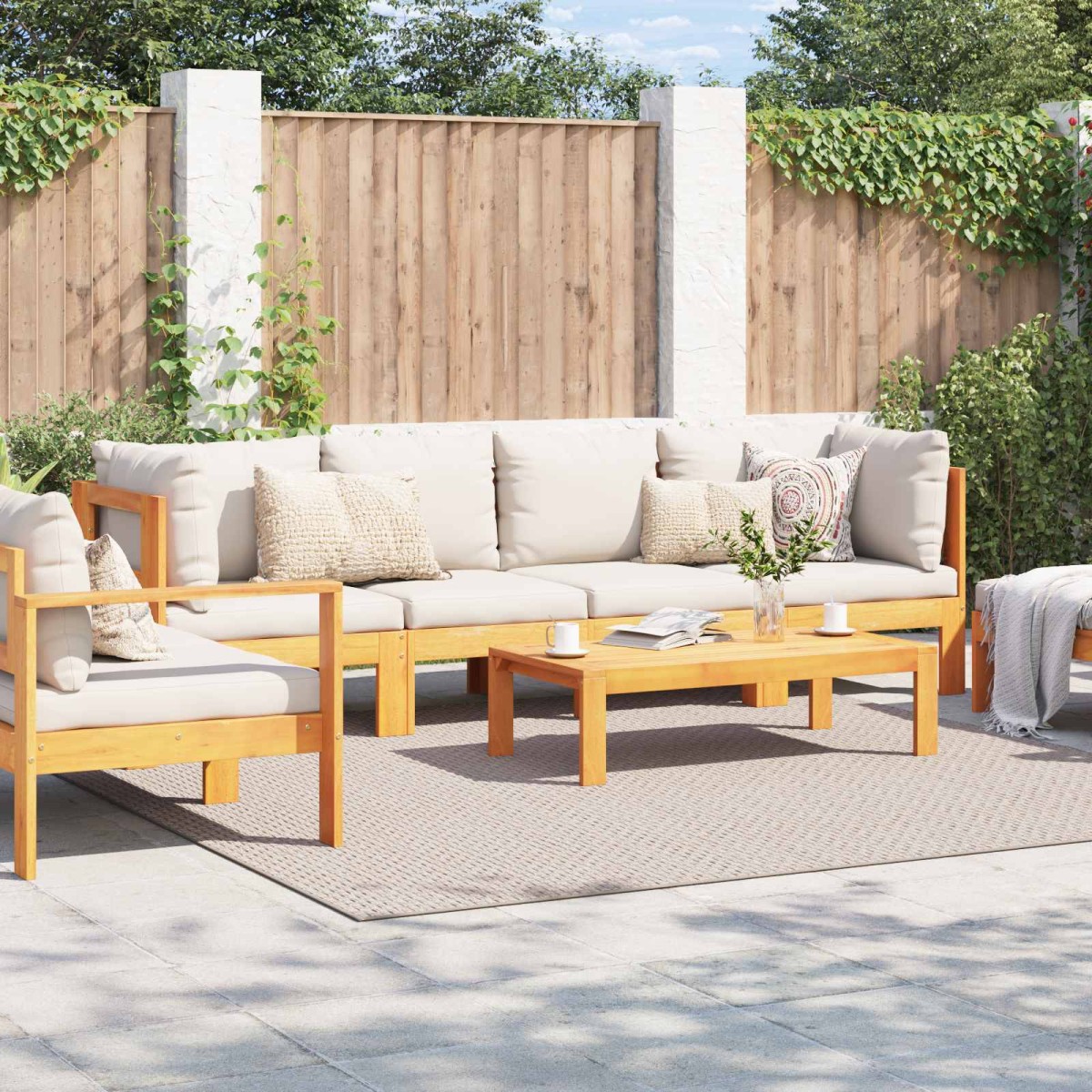 vidaXL Χαλιά χώρου τετράγωνο FARO Κρεμ 240 x 240 cm Πολυεστέρας