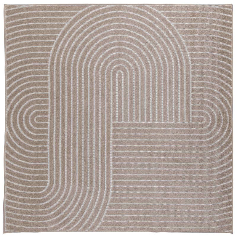 vidaXL Χαλιά χώρου τετράγωνο PALMERAS Μπεζ 120 x 120 cm Πολυεστέρας