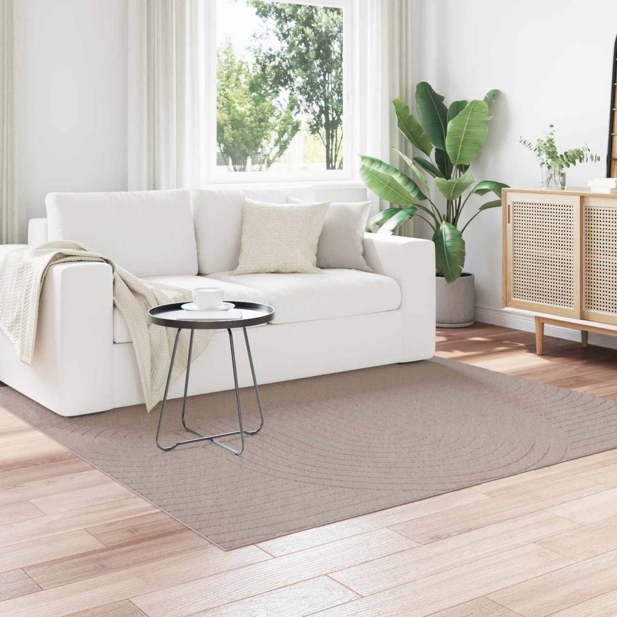 vidaXL Χαλιά χώρου τετράγωνο PALMERAS Μπεζ 120 x 120 cm Πολυεστέρας