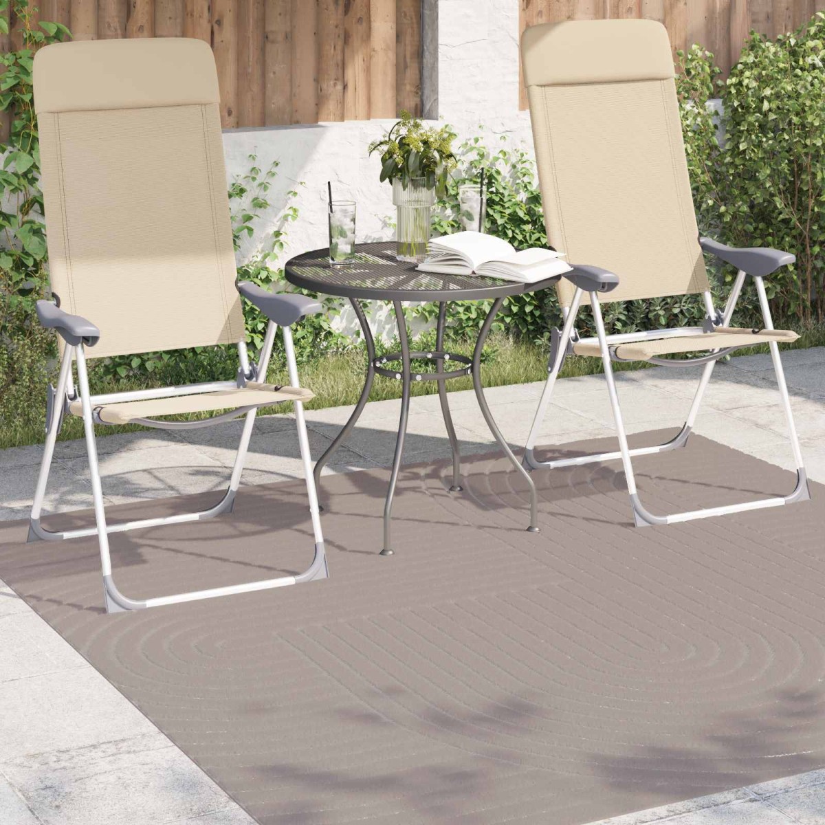vidaXL Χαλιά χώρου τετράγωνο PALMERAS Μπεζ 200 x 200 cm Πολυεστέρας