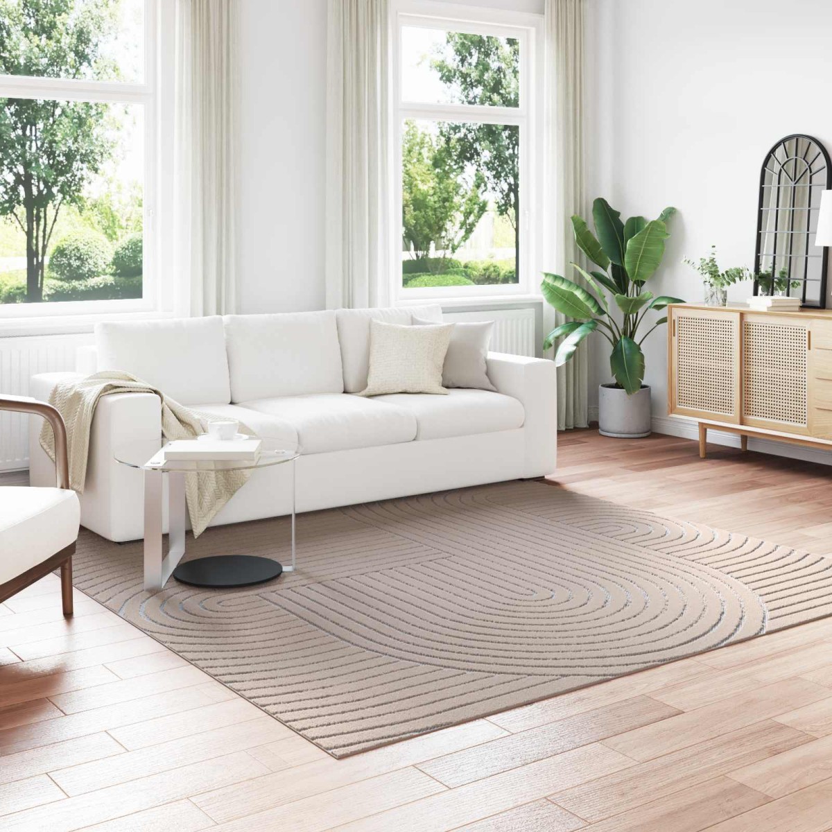 vidaXL Χαλιά χώρου τετράγωνο PALMERAS Μπεζ 240 x 240 cm Πολυεστέρας