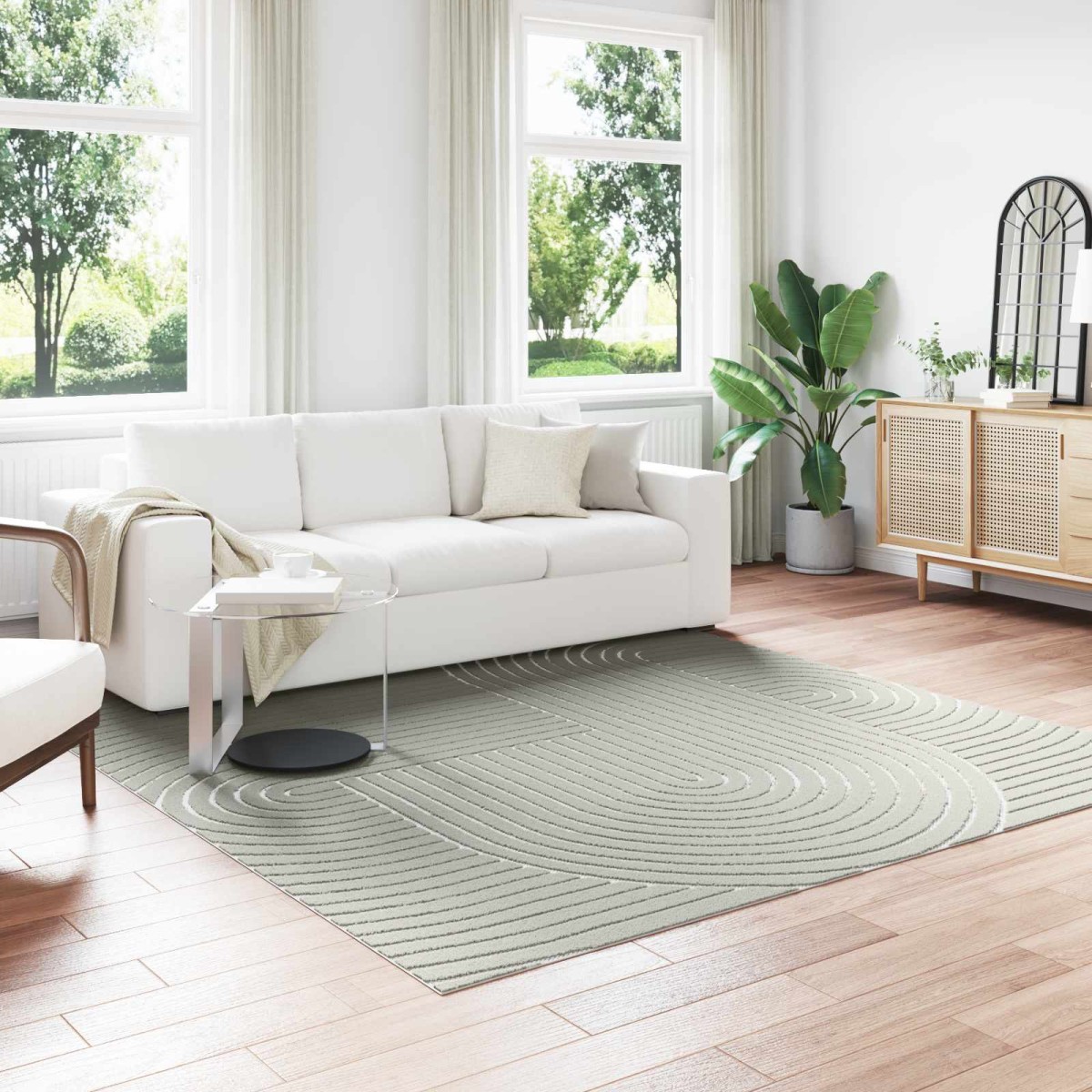 vidaXL Χαλιά χώρου τετράγωνο PALMERAS Πράσινο 240 x 240 cm Πολυεστέρας