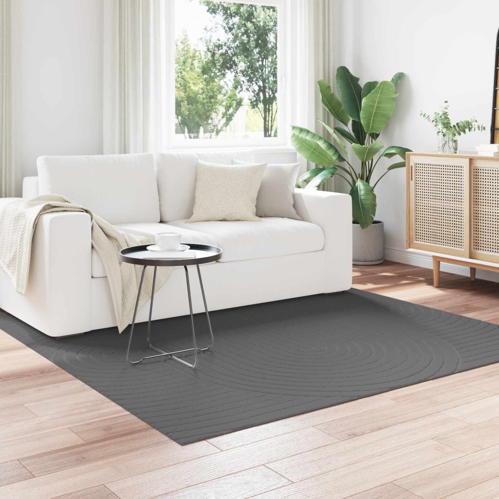 vidaXL Χαλιά χώρου τετράγωνο PALMERAS Ανθρακί 120 x 120 cm Πολυεστέρας
