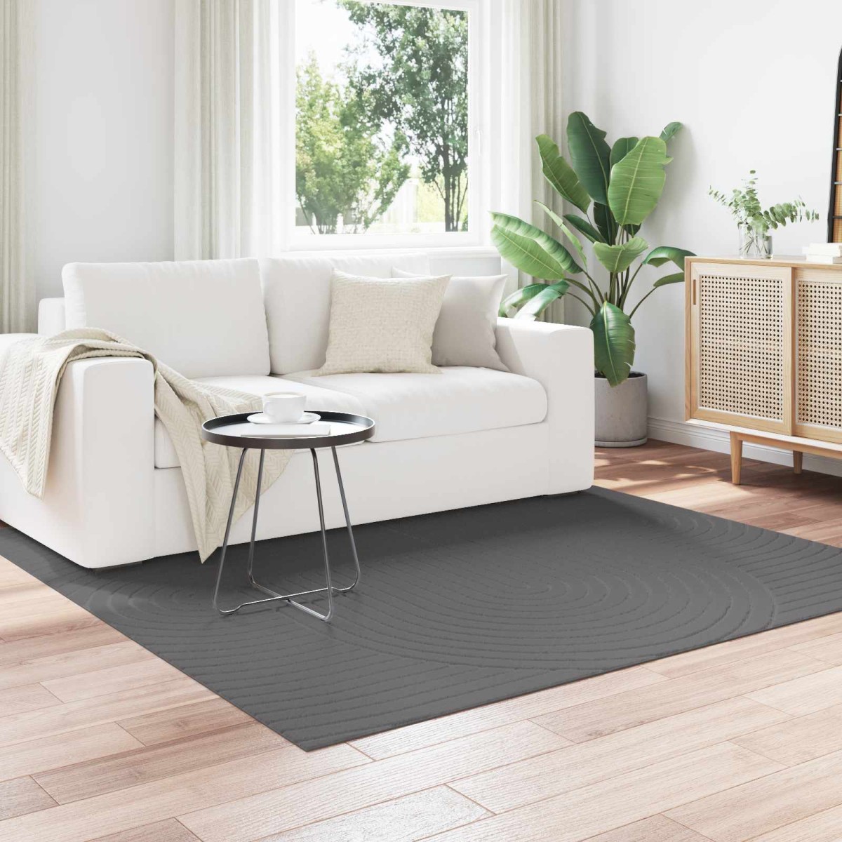 vidaXL Χαλιά χώρου τετράγωνο PALMERAS Ανθρακί 120 x 120 cm Πολυεστέρας