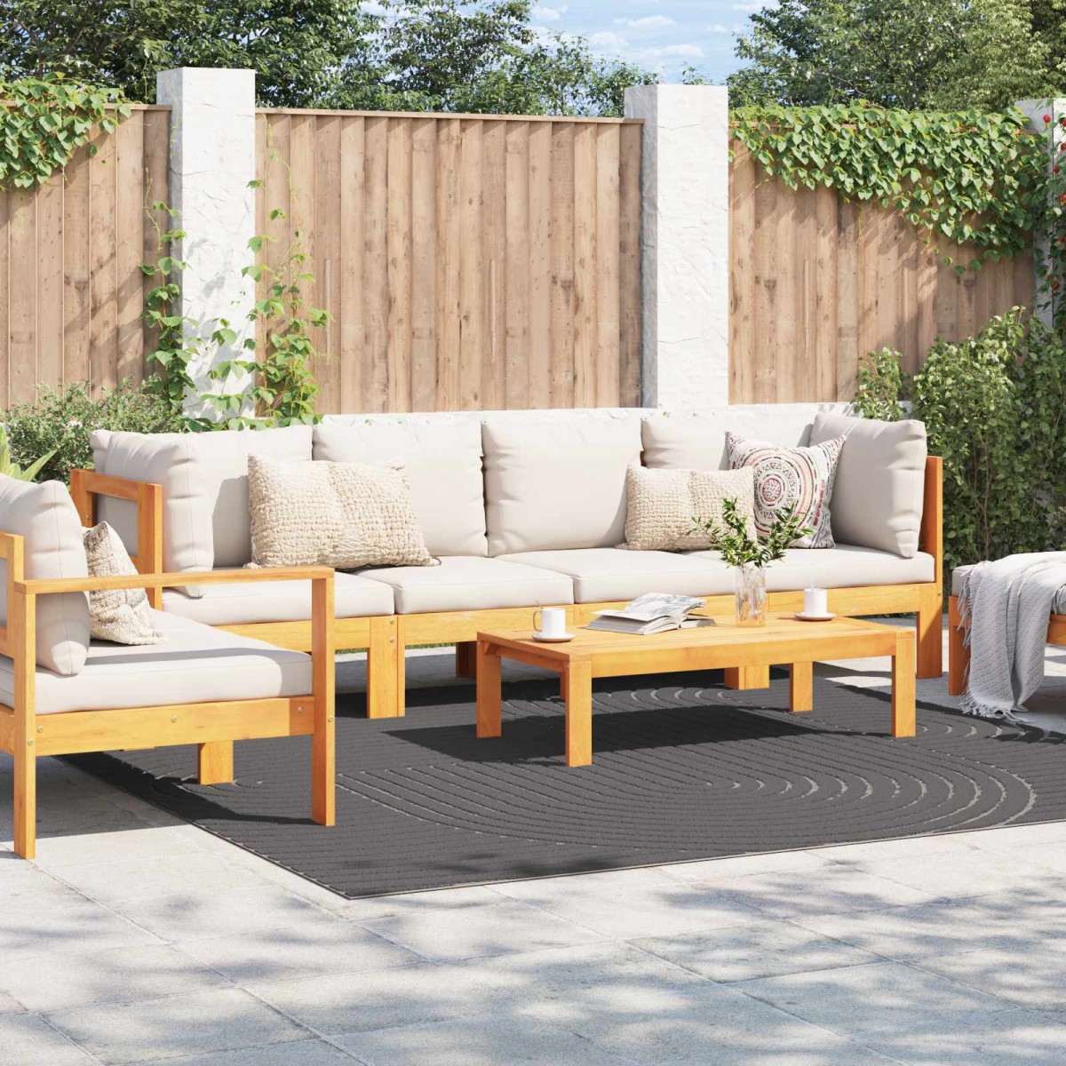 vidaXL Χαλιά χώρου τετράγωνο PALMERAS Ανθρακί 240 x 240 cm Πολυεστέρας