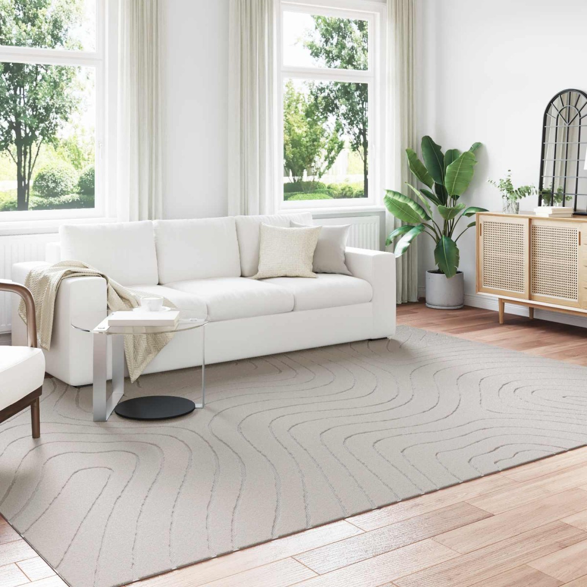 vidaXL Χαλιά χώρου Ορθογώνιος PALMERAS Κρεμ 280 x 200 εκ Πολυεστέρας