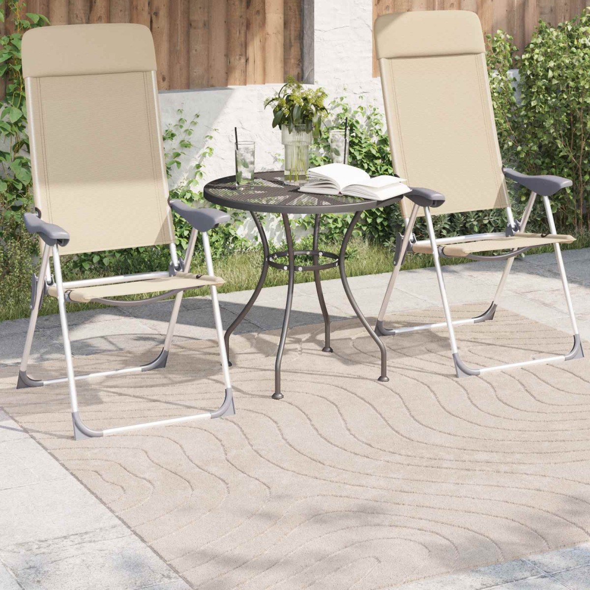 vidaXL Χαλιά χώρου τετράγωνο PALMERAS Μπεζ 200 x 200 cm Πολυεστέρας
