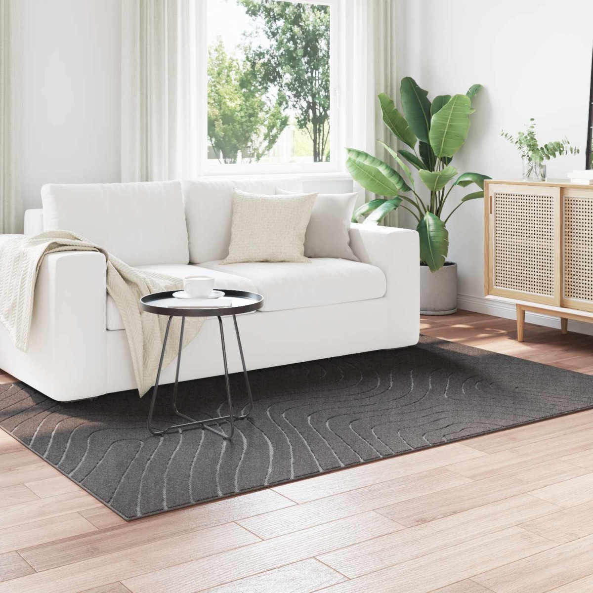vidaXL Χαλιά χώρου Ορθογώνιος PALMERAS Ανθρακί 200 x 140 cm