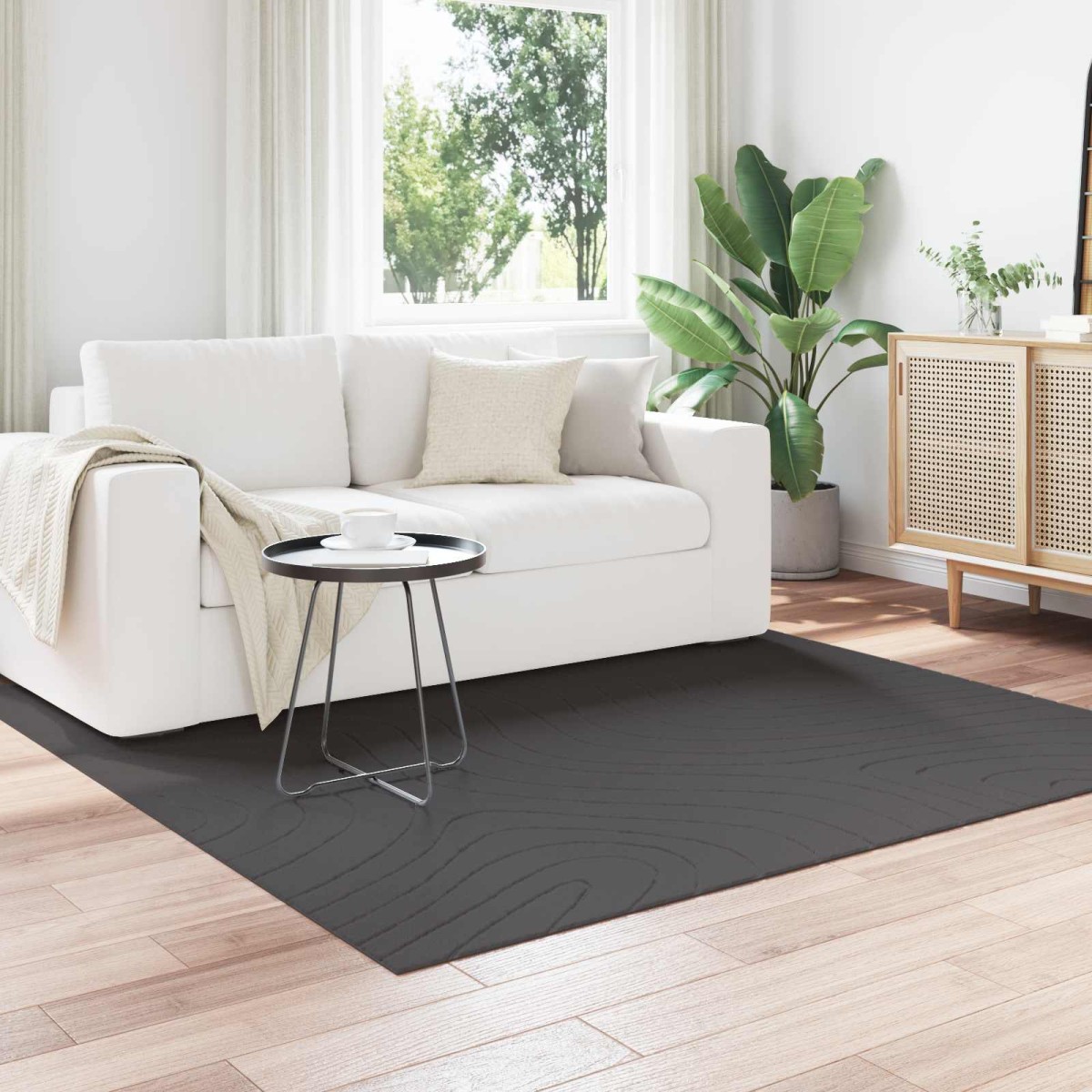 vidaXL Χαλιά χώρου τετράγωνο PALMERAS Ανθρακί 120 x 120 cm Πολυεστέρας