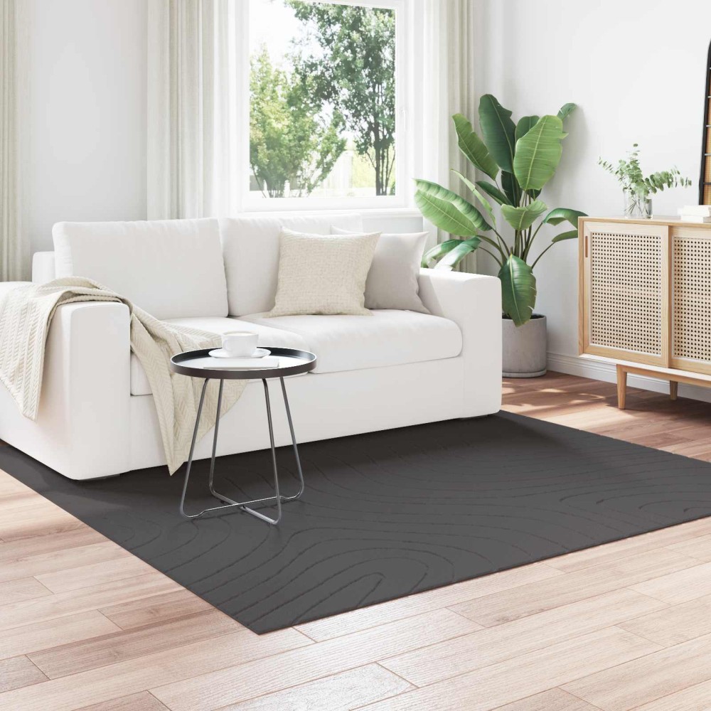 vidaXL Χαλιά χώρου τετράγωνο PALMERAS Ανθρακί 200 x 200 cm Πολυεστέρας