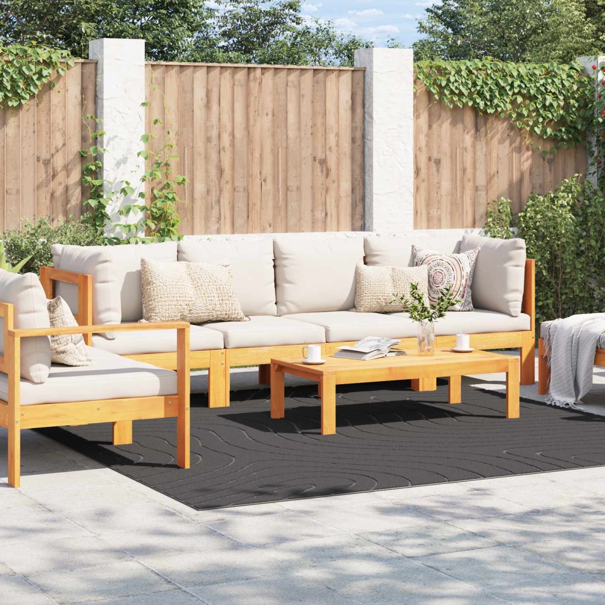 vidaXL Χαλιά χώρου τετράγωνο PALMERAS Ανθρακί 240 x 240 cm Πολυεστέρας