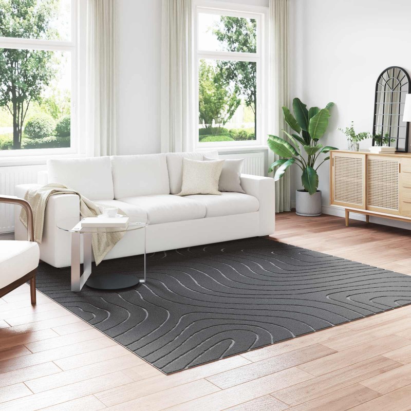 vidaXL Χαλιά χώρου τετράγωνο PALMERAS Ανθρακί 240 x 240 cm Πολυεστέρας