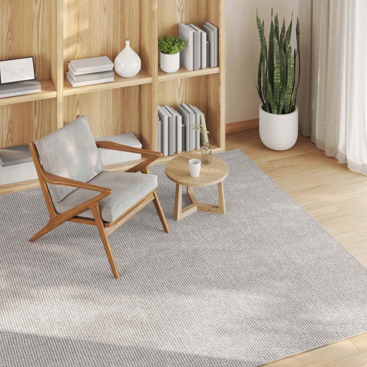 vidaXL Χαλιά χώρου τετράγωνο LUGO Κρεμ 200 x 200 cm Πολυεστέρας