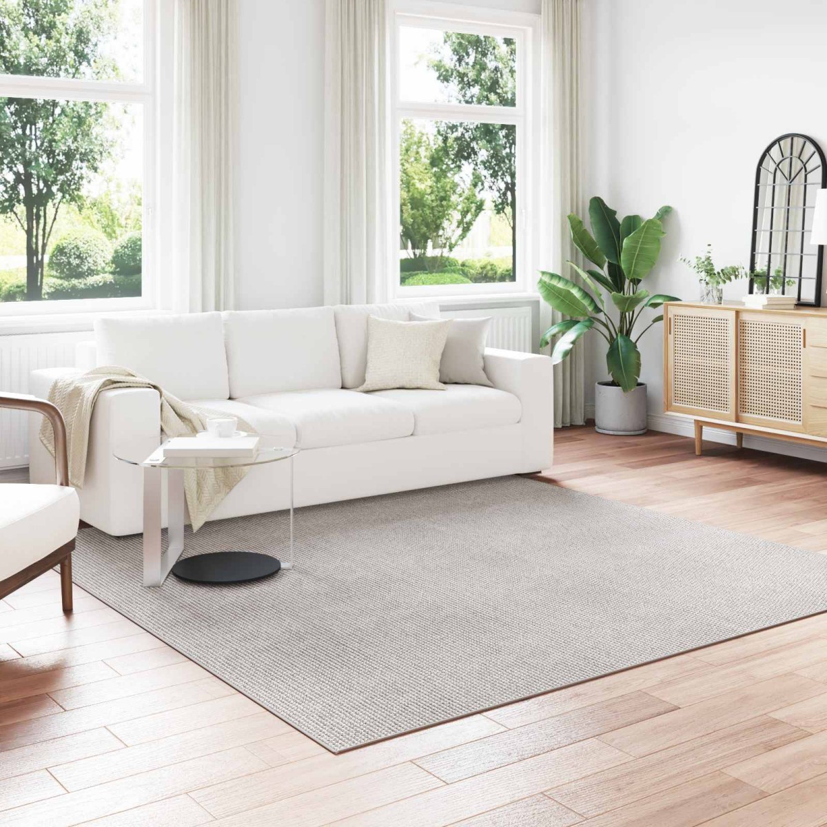 vidaXL Χαλιά χώρου τετράγωνο LUGO Κρεμ 240 x 240 cm Πολυεστέρας