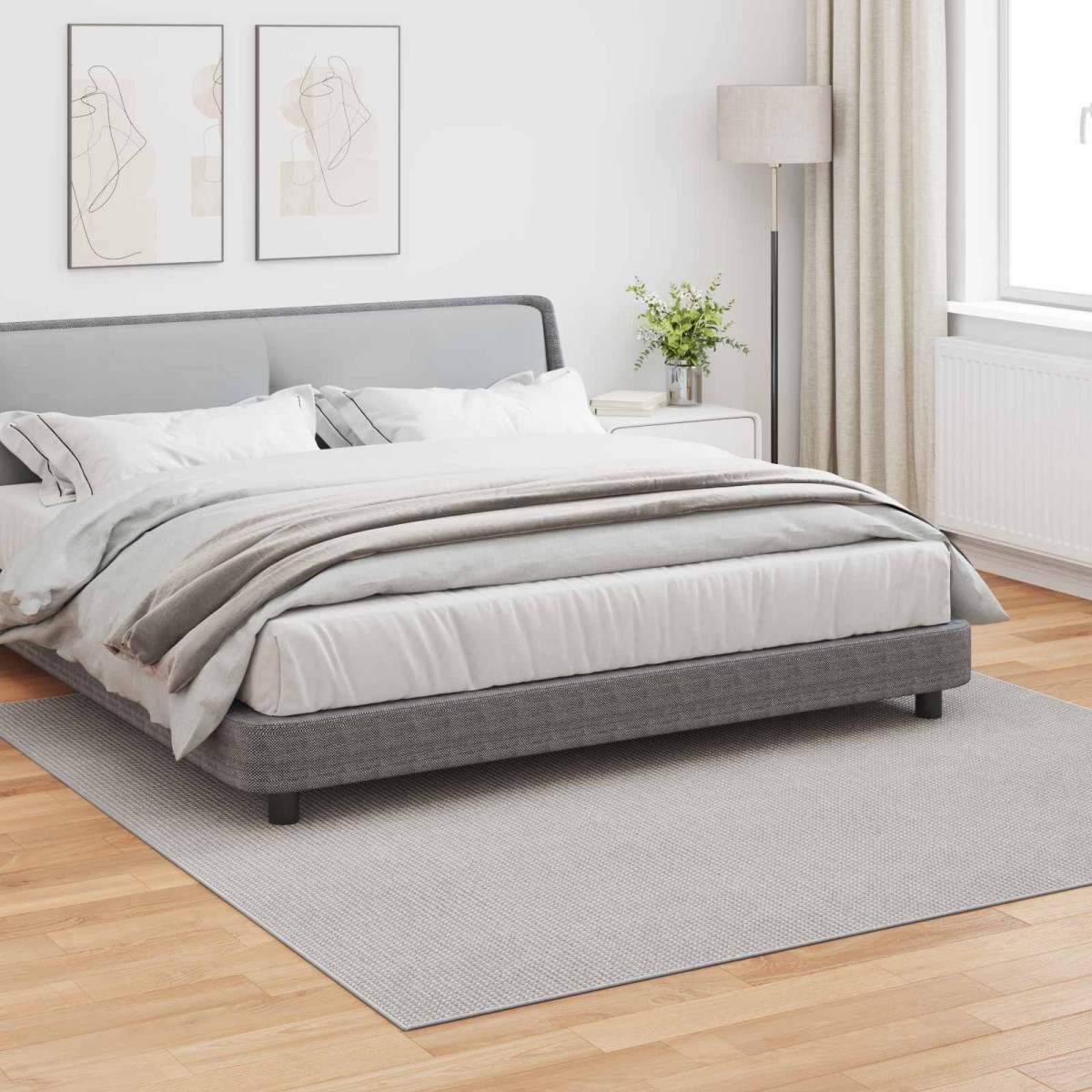 vidaXL Χαλιά χώρου τετράγωνο LUGO Κρεμ 240 x 240 cm Πολυεστέρας