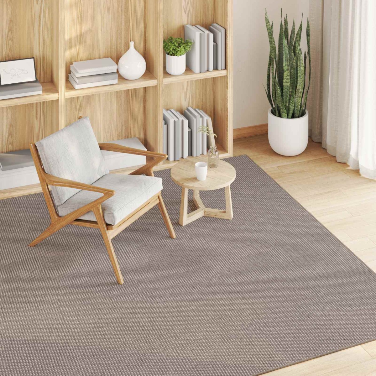 vidaXL Χαλιά χώρου τετράγωνο LUGO Taupe 120 x 120 cm Πολυεστέρας