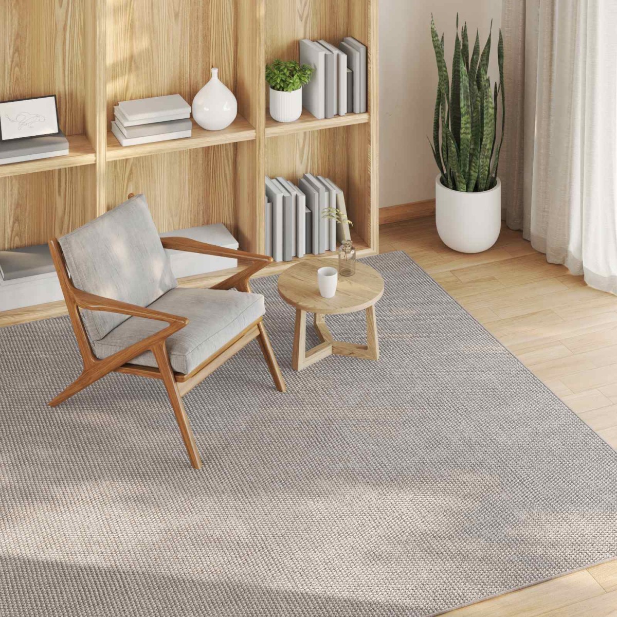 vidaXL Χαλιά χώρου LUGO Κρέμα και Ταπεί 120 x 120 cm Πολυεστέρας