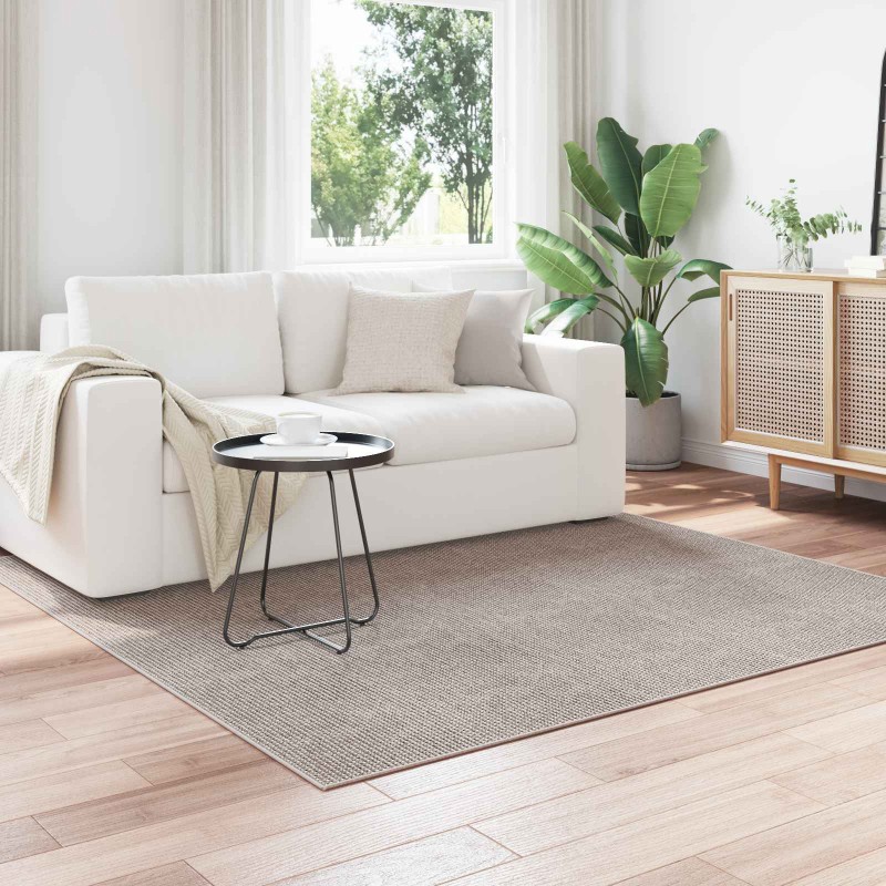 vidaXL Χαλιά χώρου LUGO Κρέμα και Ταπεί 200 x 200 cm Πολυεστέρας