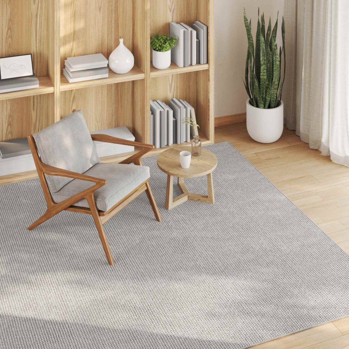 vidaXL Χαλιά χώρου LUGO Κρεμ και Γκρι 120 x 120 cm Πολυεστέρας