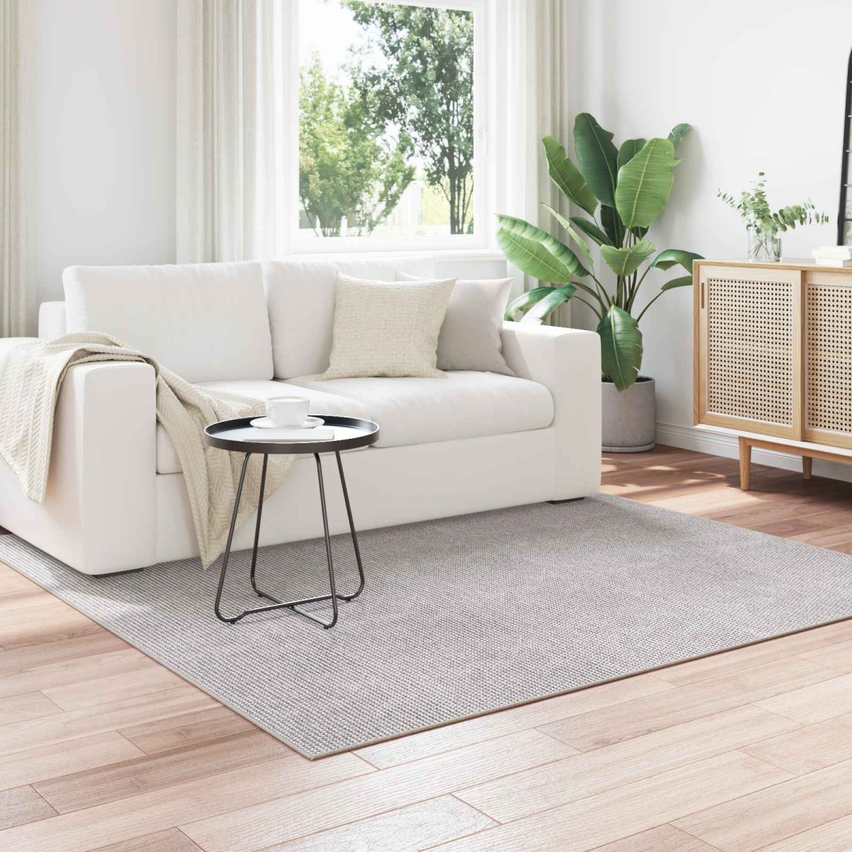 vidaXL Χαλιά χώρου LUGO Κρεμ και Γκρι 200 x 200 cm Πολυεστέρας