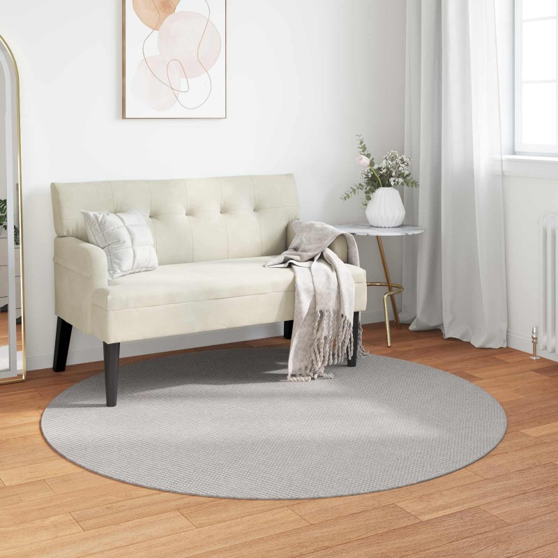 vidaXL Χαλιά χώρου Γύρος LUGO Κρεμ και Γκρι Ø 160 CM Πολυεστέρας