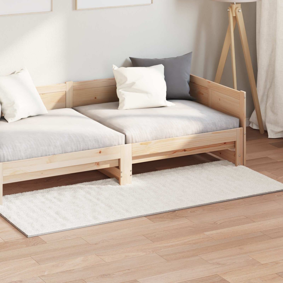 vidaXL Χαλιά χώρου Ορθογώνιος SIROLO Κρεμ 150 x 80 cm Πολυεστέρας
