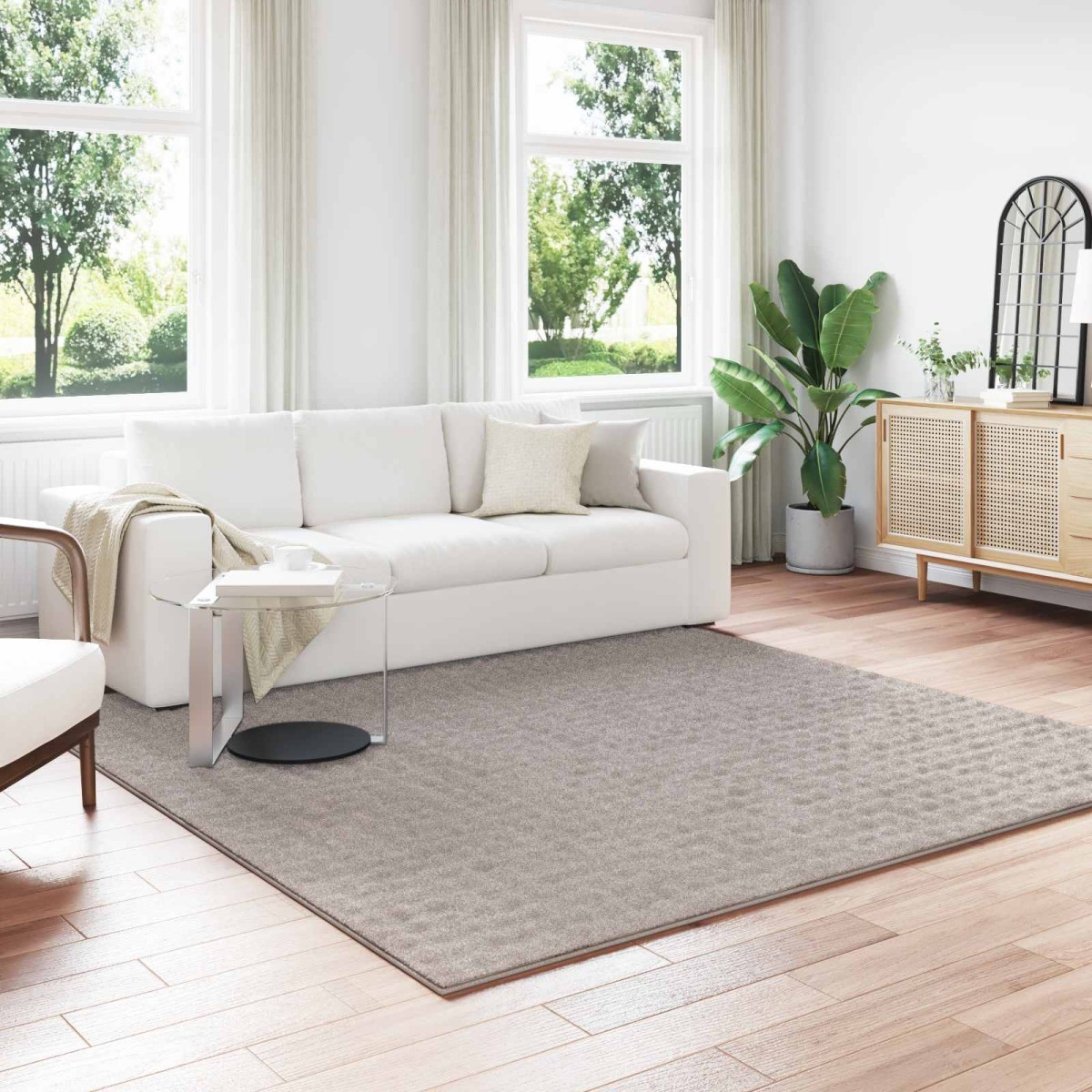 vidaXL Χαλιά χώρου τετράγωνο SIROLO Άμμος 240 x 240 cm Πολυεστέρας