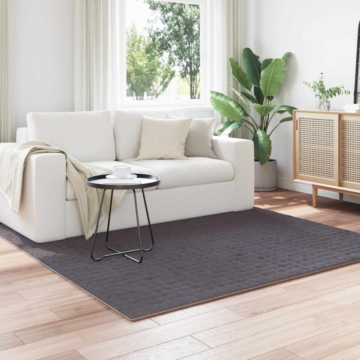 vidaXL Χαλιά χώρου τετράγωνο SIROLO Ανθρακί 120 x 120 cm Πολυεστέρας