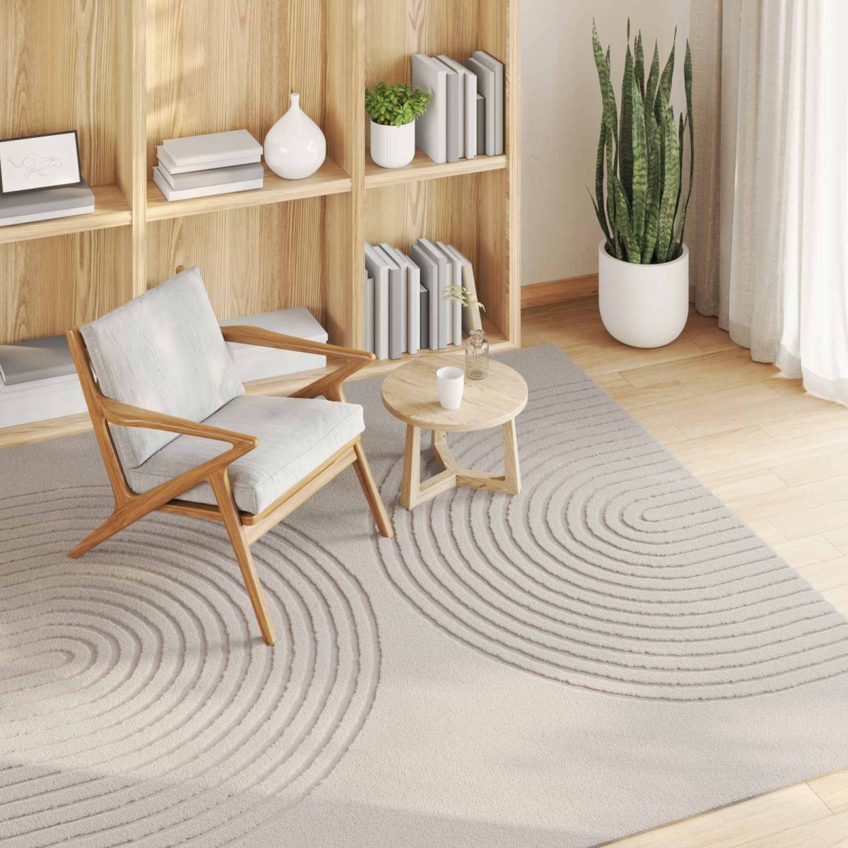 vidaXL Χαλιά χώρου τετράγωνο GALATI Κρεμ 120 x 120 cm Πολυεστέρας