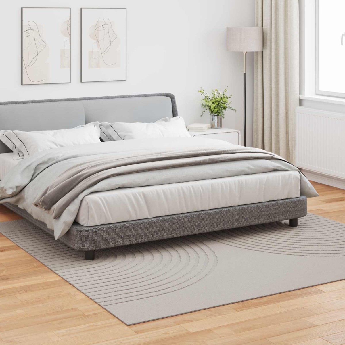 vidaXL Χαλιά χώρου τετράγωνο GALATI Κρεμ 240 x 240 cm Πολυεστέρας