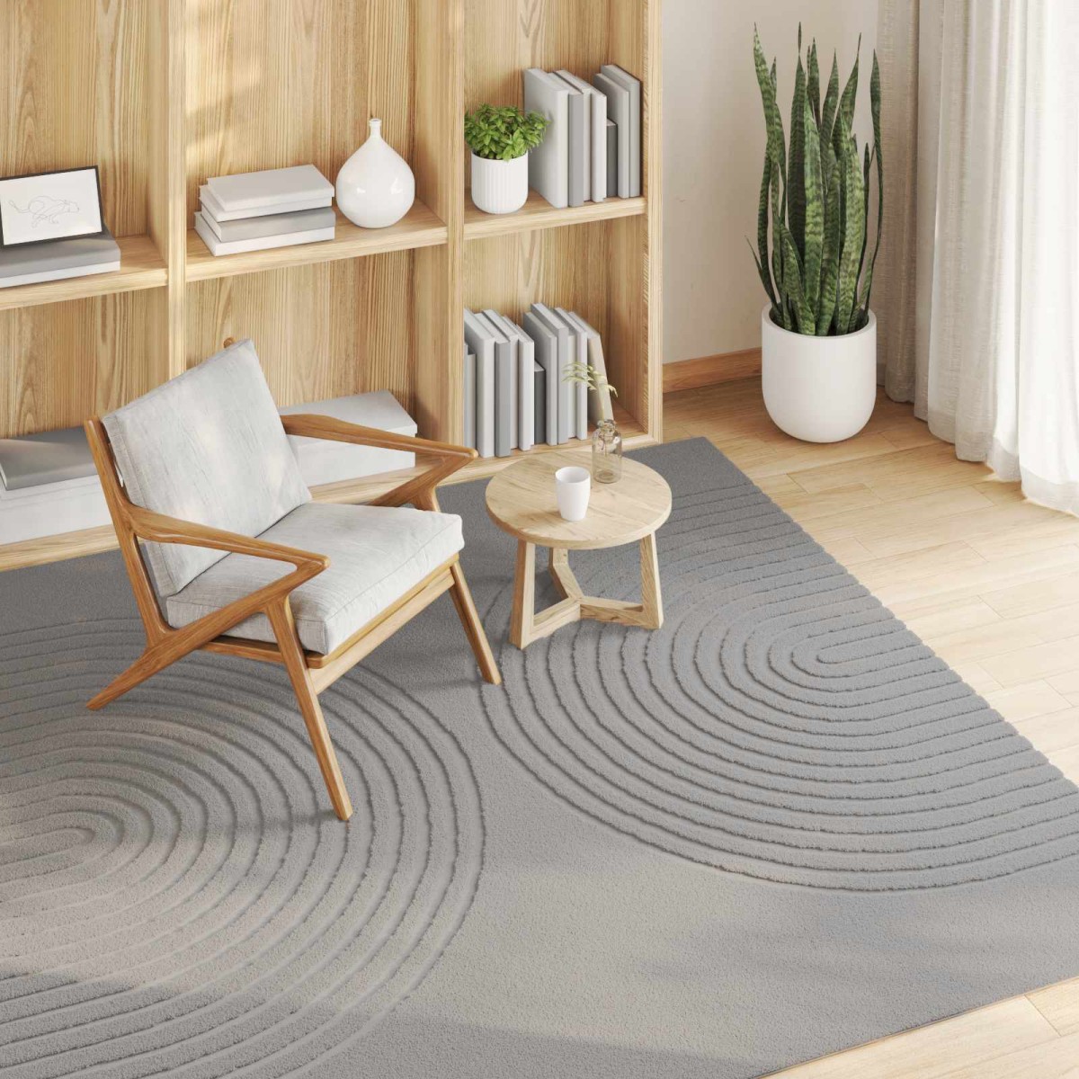 vidaXL Χαλιά χώρου τετράγωνο GALATI Γκρι 120 x 120 cm Πολυεστέρας