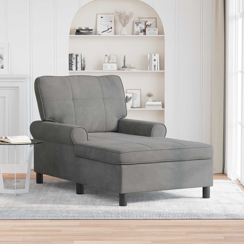vidaXL Χαλάρωση με μαξιλάρι Σκούρο Γκρι 91 x 157 x 91 εκ. Βελούδο